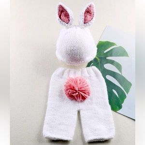 COPY - Newborn Unisex Pompom Pants & 3D Ear Hat Photography Prop